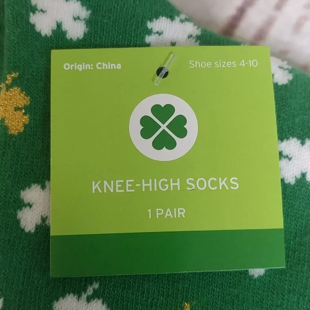 Four Leaf Clover Knee High Socks - 1 pair 455c